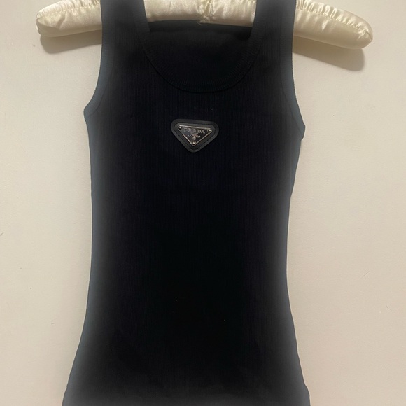 Prada Black Tank Top with Logo Detail - Picture 1 of 3